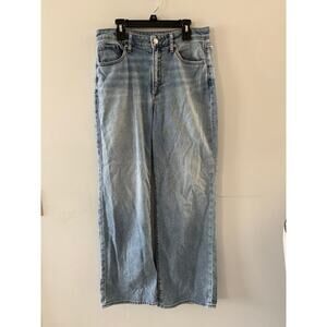 Chicos Womens High Rise Wide Leg Jeans Size 6 Light Wash Denim